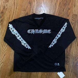Chrome Hearts Black Jersey with White Accents
